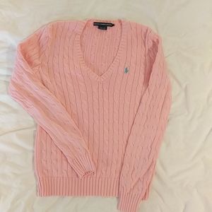 Pink Large Ralph Lauren Sport Knit Sweater